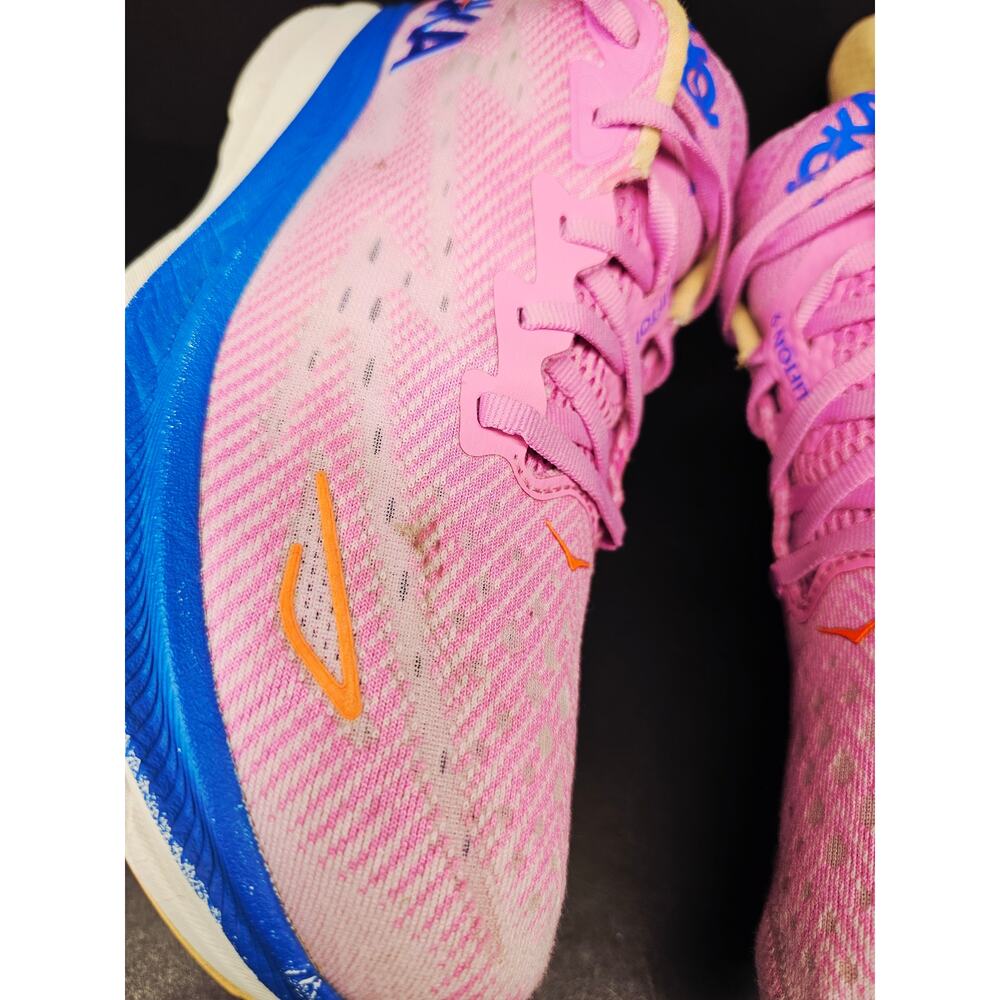 Hoka Pink with Blue Running Shoes - Picture 7 of 10